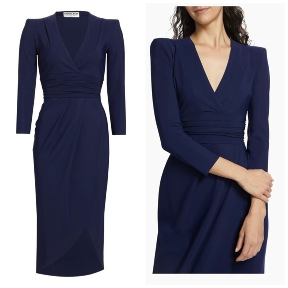 Chiara Boni La Petite Robe Verilla Shoulder-Pad Cocktail Dress Size 8